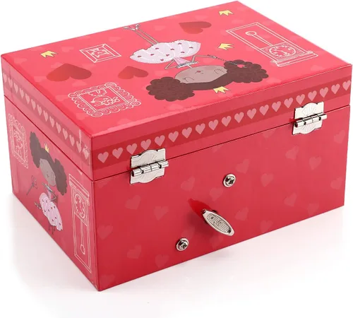 Miniatura 4 de FALUOS Joyero musical con bonita caja de música de princesa giratoria estuche de almacenamiento de joyas el mejor regalo de juguetes para niñas