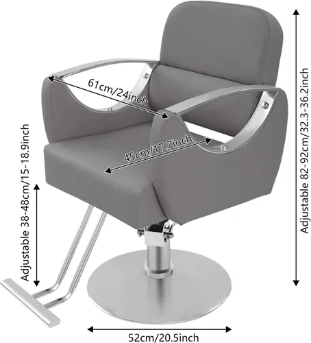 Miniatura 3 de Sillas de peluquería para estilistas, silla de salón hidráulica de altura ajustable, rotación de 360 grados, equipo de belleza de spa para Beige