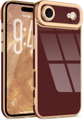 Miniatura 64 de Lafunda Diseñada para iPhone 13 Pro, fundas lujosas con chapado lindo para mujeres y niñas, elegante borde dorado, a prueba de golpes, TPU con funda