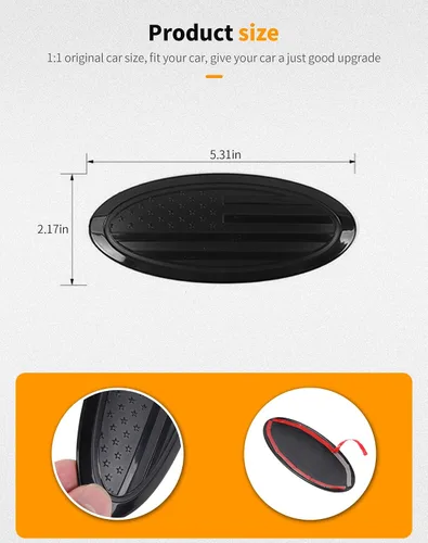 Miniatura 4 de Hoolcar Emblema Superpuesto de Compuerta Trasera Emblema de Puerta Trasera Cubierta de Insignia Moldura Accesorios Exteriores Compatibles con Ford