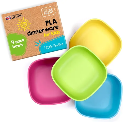 Miniatura 9 de GET FRESH Juego de cuencos para niños, paquete de 4 cuencos de cereales sin melamina para niños y niños pequeños, aptos para microondas, apilables
