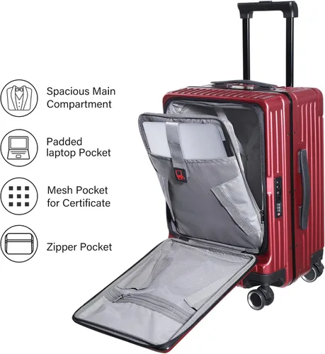 Miniatura 3 de S Unite Star 20 Inch Carry On Luggage with Front Laptop Pocket, Lightweight Hardshell ABS+PC+Aluminum Frame Suitcase with TSA Lock, 360 Spinner