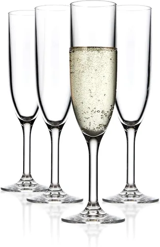 Miniatura 10 de DRINIQUE Copas de champán irrompibles (juego de 4) 6oz clásicas inastillables, reutilizables, copa de champán - transparente