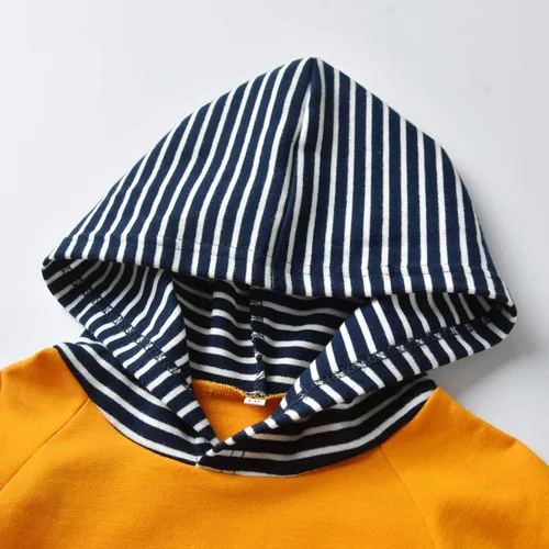 Miniatura 3 de Conjunto de sudadera con capucha de manga larga a rayas para bebés y niños pequeños