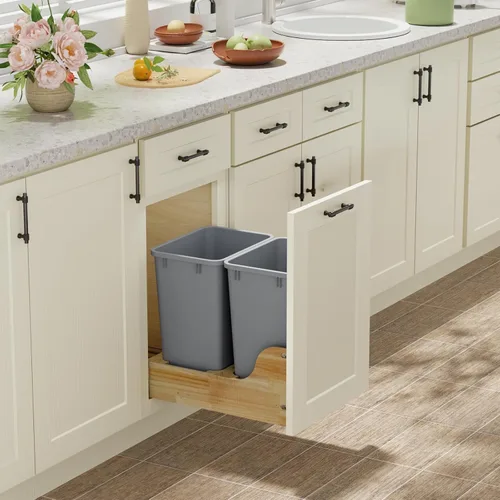 Miniatura 3 de ROOMTEC Cubo de Basura de Cocina de 35QT, Cubo de Basura Ligero y Resistente de Líneas Finas, Papeleras para Oficina, Espacio de Trabajo, Cocina