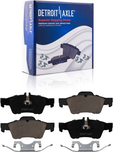 Miniatura 4 de Detroit Axle - Kit de freno trasero para Mercedes-Benz CLS550 CLS500 CLS400 E400 E350 E500 E550 Rotores de freno perforados y ranurados Pastillas