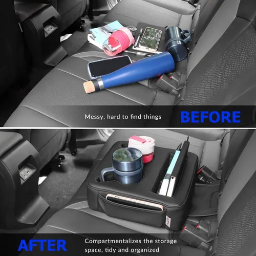 Miniatura 2 de MARCHFA Portavasos para el asiento trasero del automóvil, SUV, portavasos para asiento trasero, soporte para bebidas, organizador de asiento trasero