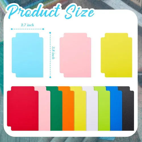 Miniatura 2 de 100 separadores de tarjetas intercambiables, separadores de tarjetas de plástico, separador multicolor esmerilado con pestañas, vertical estándar