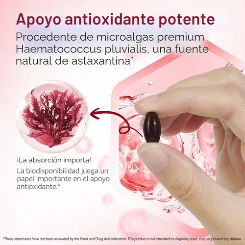 Miniatura 3 de O NATURE . ZIRAN Suplementos de astaxantina de 24 mg, suplemento antioxidante, ayuda para la salud de los ojos, las articulaciones y la piel