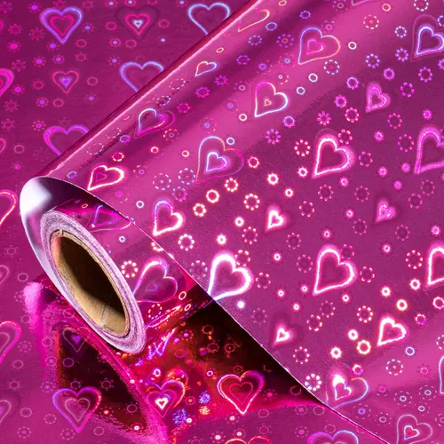 Miniatura 10 de LeZakaa Papel de Regalo Holográfico Rosa, Papel de Aluminio Metálico con Brillo y Diseño de Estrellas para Navidad, Día de la Madre, Graduación