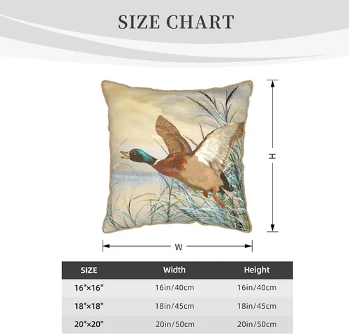 Miniatura 4 de Fundas de almohada de terciopelo de lujo con estampado doble de pato mallard con ribete dorado de 18 x 18 pulgadas, fundas de almohada decorativas