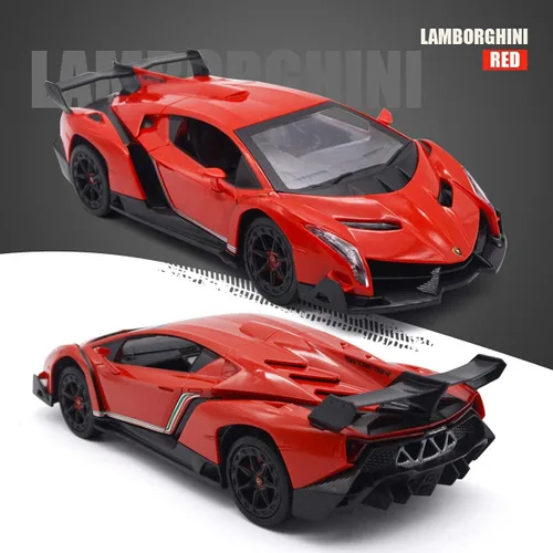 Miniatura 3 de Auto de Carreras de Control Remoto RC Compatible con Lamborghini Veneno, Vehículo de Juguete RC Modelo con Licencia Oficial 1:24 para Niños de 6, 7