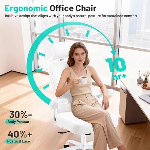 Miniatura 6 de AreShark Silla de oficina – Silla de escritorio ergonómica de malla transpirable con reposacabezas 2D y soporte lumbar ajustable – Silla ejecutiva