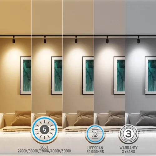 Miniatura 3 de LEONLITE Cabezales de iluminación LED de 8.5 W, cabezales de luz de riel tipo H, iluminación de pista regulable de 45°, accesorio de iluminación