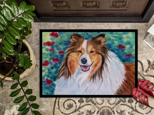 Miniatura 3 de Caroline's Treasures 7424JMAT Sheltie - Tapete para puerta delantera, 24 x 36 pulgadas, para interiores y exteriores, para entrada, antideslizante