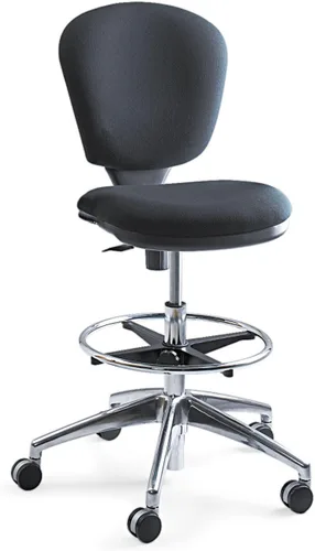 Safco Metro - Silla de oficina ergonómica, altura extendida, ajustable con base giratoria, acolchada, color negro Acolchado negro.