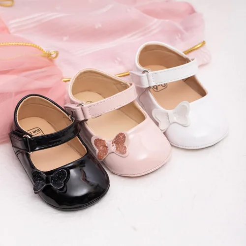 Miniatura 3 de Meckior Zapatos deportivos para bebé y niñas, suela suave, con lazo, princesa, vestido de boda, Mary Jane, planos, para recién nacidos, ligeros