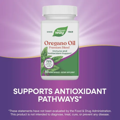 Miniatura 5 de Nature's Way Mezcla de aceite de orégano premium, apoyo inmunológico*, vegano, 60 cápsulas