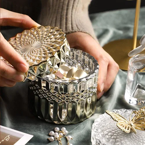 Miniatura 3 de Caja de cristal de silicona molde de resina con tapa y mango de pájaro en forma de molde para resina epoxi, almacenamiento de joyas, frasco