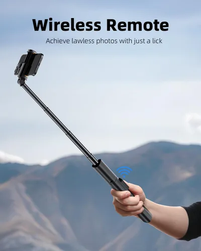 Miniatura 4 de TODI Selfie Stick Tripod for iPhone, 60" Lightweight Phone Tripod Stand with Wireless Remote, Extendable Selfie Stick for iPhone, All-in-1, Negro