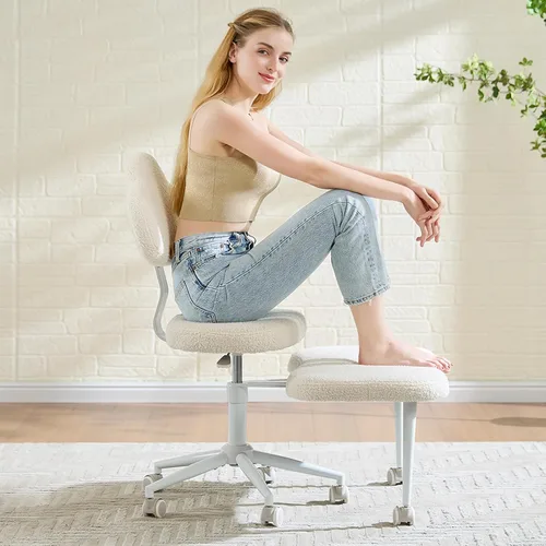 Miniatura 9 de Pinmoco Silla de Oficina para Sentarse con Piernas Cruzadas con Ruedas, Silla de Meditación, Silla TDAH para Adultos, Respaldo y Asiento más Anchos