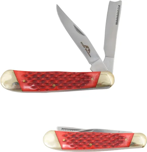 Miniatura 8 de Cuchillo de bolsillo manual plegable para uso diario de la colección Old Ram Trapper con mango de resina lisa (5134-5)