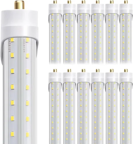 ONLYLUX Bombillas LED de 8 pies, bombilla LED de 8 pies para tienda, 72 W, 6000 K, 10000 lm, súper brillante, luces T8 T10 T12 en forma de V FA8,