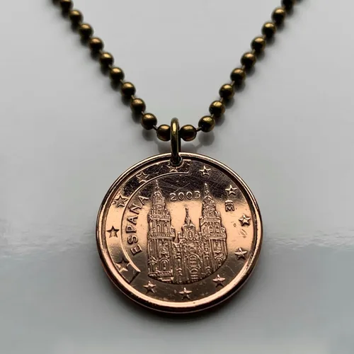 Miniatura 2 de 1999 España Colgante Moneda de 5 Ct Camino de Santiago Catedral Compostela Galicia Camino de Santiago Apóstol Orense Ferrol Cristianismo Praza do