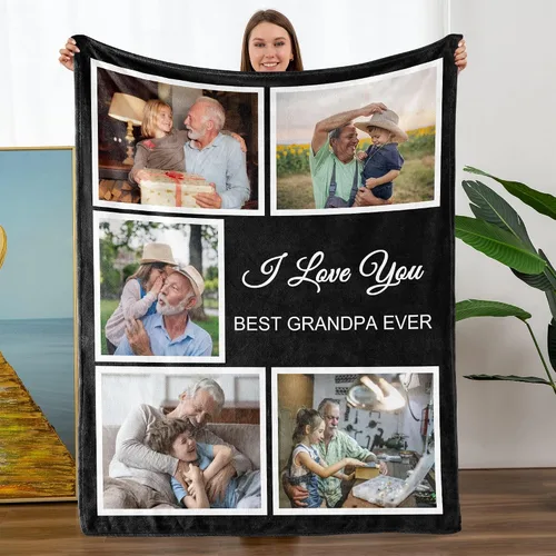 Miniatura 23 de TURMTF Manta personalizada con foto para mamá de hija e hijo, regalos de boda personalizados para ella, él, pareja, esposa, marido, novia, novio