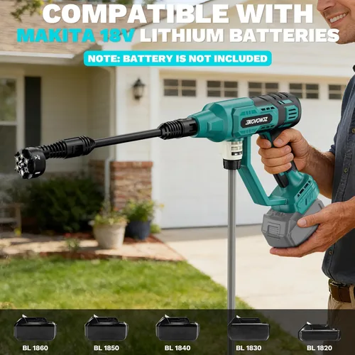 Miniatura 3 de Lavadora portátil inalámbrica compatible con batería Makita de 18 V, herramienta de limpieza portátil de mano con motor sin escobillas, boquilla 6