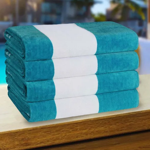 Miniatura 34 de Superior Juego de toallas de playa de algodón de gran tamaño de 4 piezas, toallas absorbentes para baño, playa, piscina, natación, adultos, niños