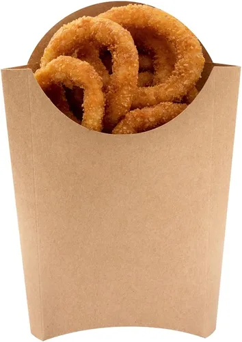 Miniatura 23 de Restaurantware Bio Tek - Taza de papas fritas desechables de 4.7 x 3.5 x 5.1 pulgadas, 100 vasos desechables para refrigerios, papel azul y blanco