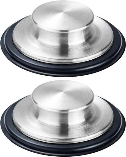Tapón para fregadero de cocina, acero inoxidable, borde ancho grande de 3.35 pulgadas de diámetro, 2 unidades Fengbao