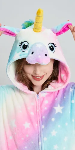 Miniatura 6 de Pijama de unicornio para adultos, para Navidad, Halloween, cosplay, ropa de dormir