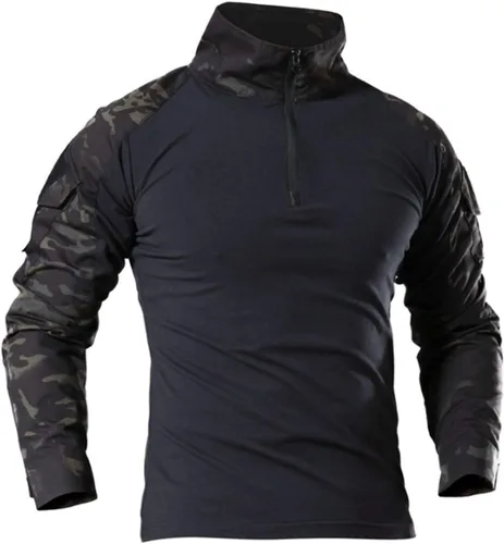 Miniatura 3 de HARGLESMAN Traje táctico militar para hombres de manga larga, conjunto de uniforme del ejército, camisa de combate y pantalones con rodilleras Camo