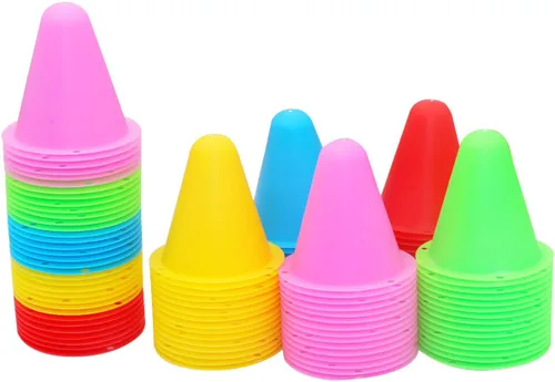 FZBNSRKO 20 conos de entrenamiento de fútbol, conos de slalom de colores mixtos, mini conos de agilidad para niños, patinaje sobre ruedas, práctica