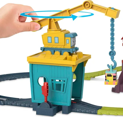 Miniatura 5 de Thomas & Friends Juego de tren de juguete motorizado Fix 'em Up Friends con Carly the Crane, Sandy the Rail Speeder y Thomas para niños en edad