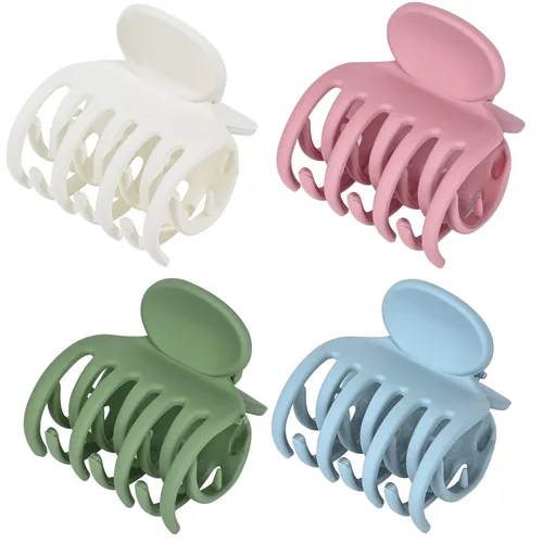 Miniatura 8 de DEEKA Clips de cabello pequeñas con garras para cabello fino, paquete de 4, fila doble de dientes, 4 cm de diámetro, tamaño mediano, mate