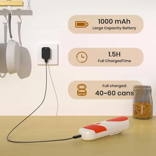 Miniatura 2 de miadore Abrelatas eléctrico para cocina, abrelatas automático recargable con hoja inclinada extraíble, operación de un solo toque, borde liso, imán