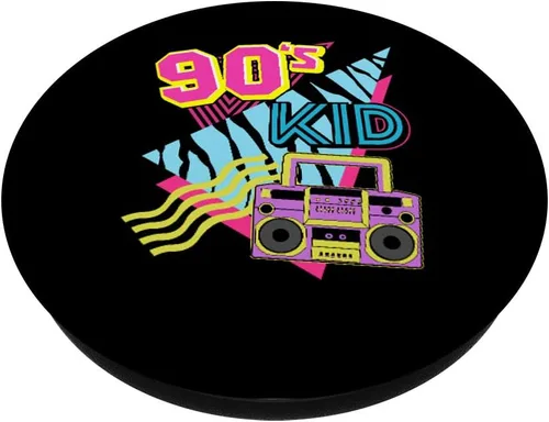 Miniatura 2 de 90's Kid Boombox 1990s Nostalgia 80s Baby Retro Party Design PopSockets PopGrip: agarre intercambiable para teléfonos y tabletas
