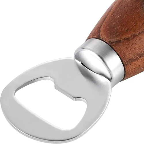 Miniatura 3 de GREATLINK Abrebotellas de cerveza personalizado con mango de madera, bonito abridor de mano de madera para latas de soda, abrebotellas de sidra
