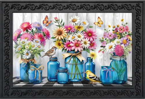 Miniatura 6 de Briarwood Lane Felpudo de primavera con frascos de albañil con caja Primavera con caja