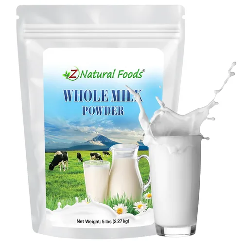 Z Natural Foods Leche Entera en Polvo Premium - Leche en Polvo para Hornear, Cocinar, Bebidas - Leche Seca en Polvo, Pasteurizada, Sin OGM, Sin
