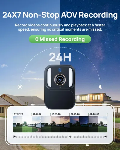 Miniatura 5 de Anona Cámaras de seguridad solar 4K inalámbricas para exteriores, alimentación permanente con panel solar, visión nocturna a color de 8 MP