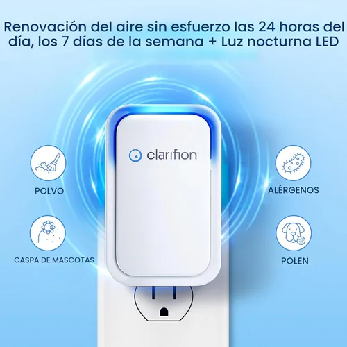 Miniatura 4 de Clarifion - Ionizadores de aire para el hogar (paquete de 3), sistema de filtración de iones negativos, ambientador de aire silencioso