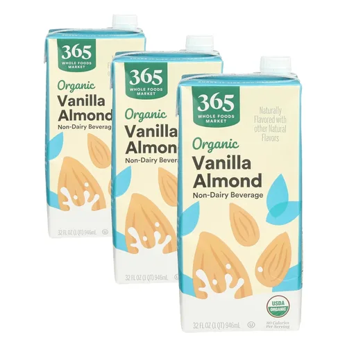 Miniatura 18 de 365 de Whole Foods Market - Leche de almendra orgánica sin endulzar de vainilla, envase de 32 onzas líquidas