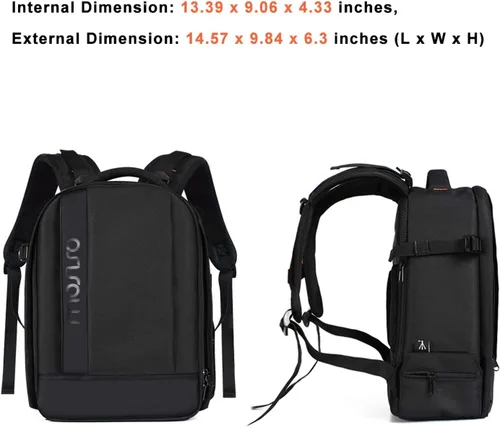 Miniatura 7 de MOSISO Mochila para cámara, mochila para fotografía DSLR/SLR/sin espejo con amortiguación acolchada, bolsa para cámara a prueba de golpes con Negro