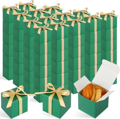 Miniatura 14 de Jutom 100 mini cajas de regalo, cajas de dulces extra pequeñas de papel con cinta dorada para el día de San Valentín, cumpleaños, boda, aniversario