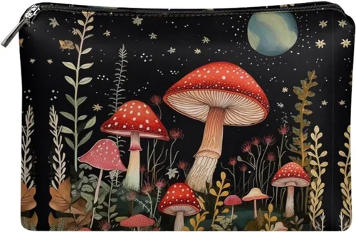 Miniatura 46 de Flashideas Bolsa de maquillaje portátil de cuero impermeable bolsa de cosméticos embrague maquillaje cepillo bolsa, Estampado De Mármol Azul 1