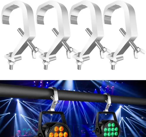 Abrazaderas de luz de DJ resistentes, paquete de 4 abrazaderas de 180 libras, dispositivo colgante de abrazadera Czgor Lighting C, carga máxima, 180